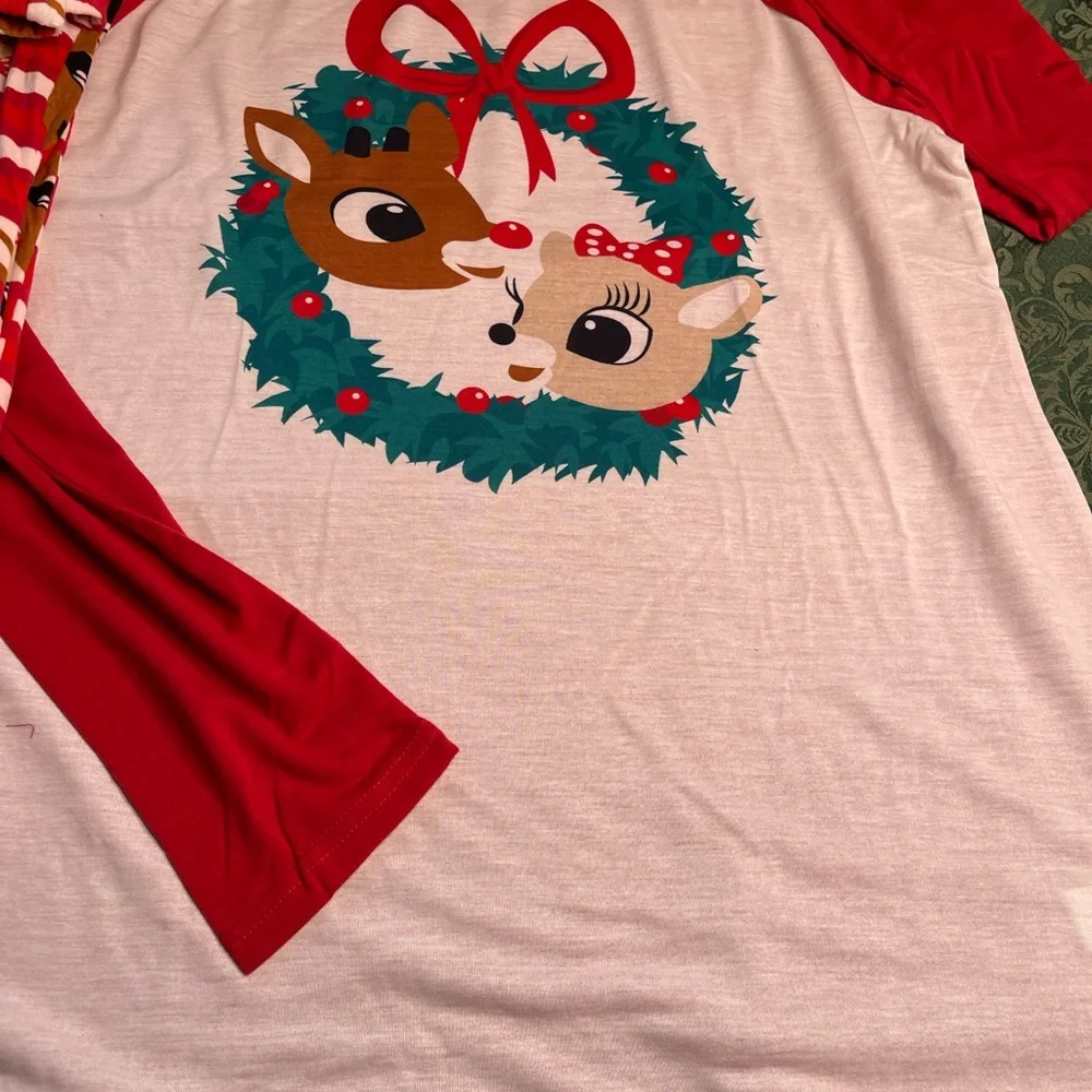 NWT LT Rudolph red nosed reindeer christmas matching family pajamas mens TALL - Picture 3 of 8